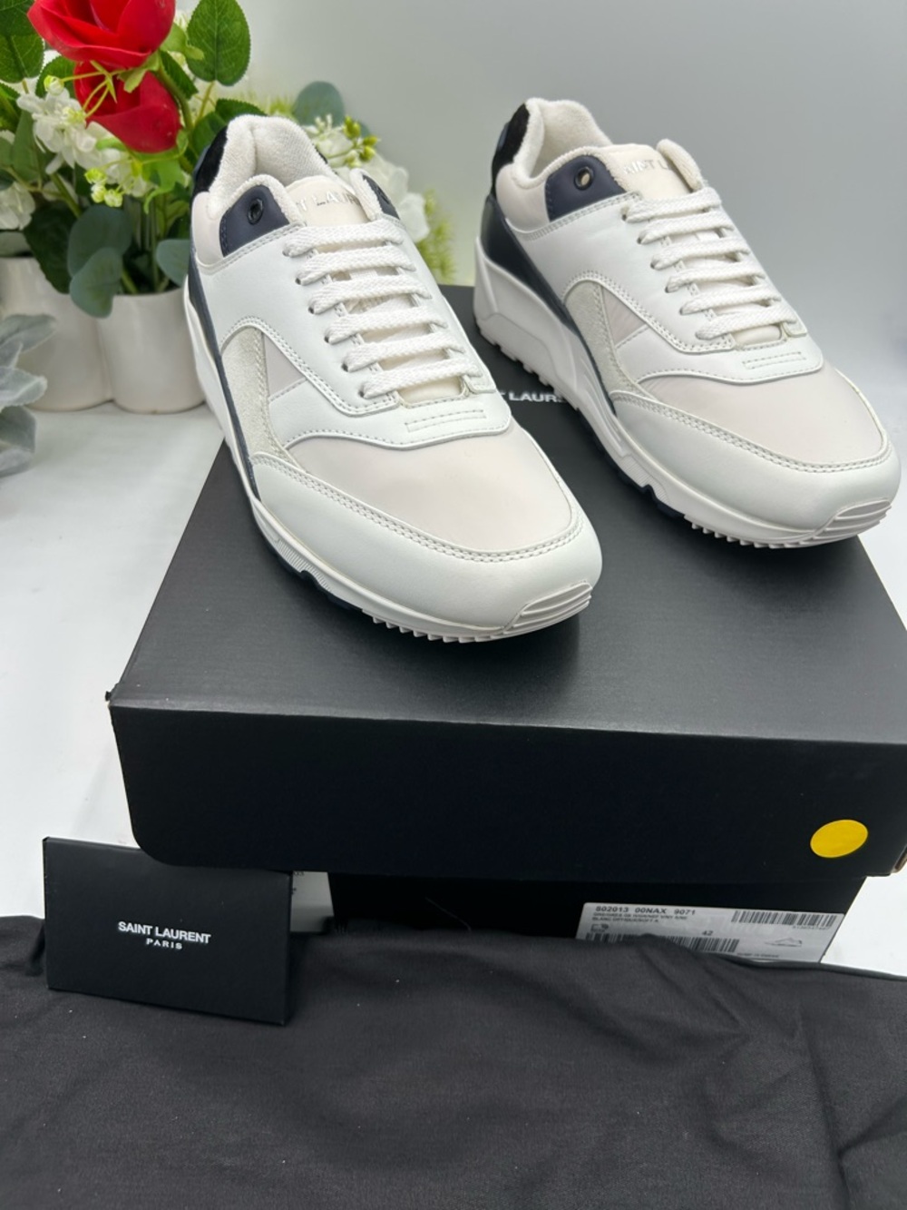 Men's Saint Laurent bump color block suede/leather sneakers size 42/9 US - Picture 3 of 12